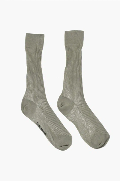 Dsquared2 Ribbed Silk Long Socks