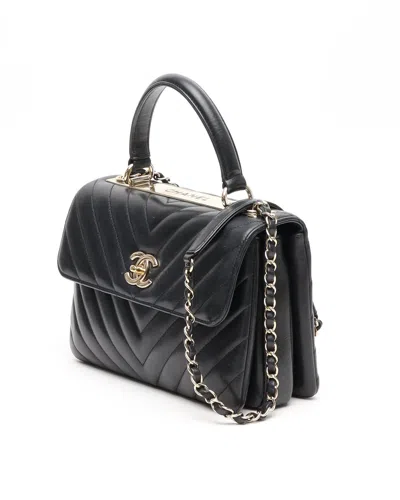 Pre-owned Chanel Medium Trendy Top Handle Bag In Black