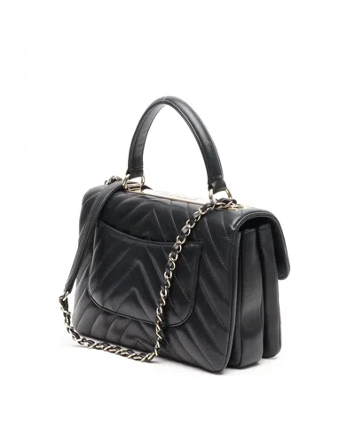 Pre-owned Chanel Medium Trendy Top Handle Bag In Black