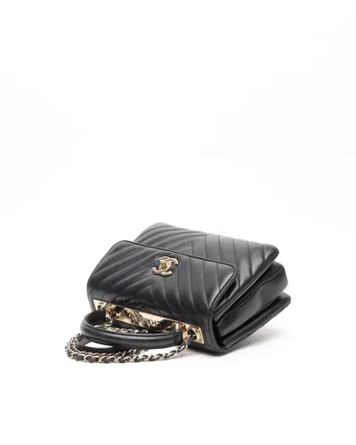 Pre-owned Chanel Medium Trendy Top Handle Bag In Black
