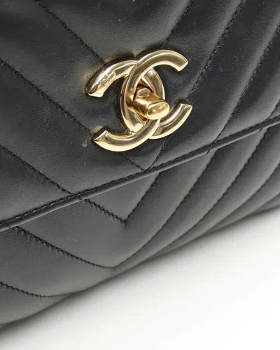 Pre-owned Chanel Medium Trendy Top Handle Bag In Black