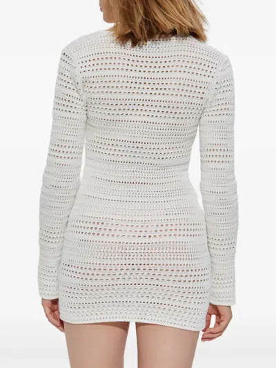 镂空针织长袖连衣裙