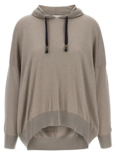 Brunello Cucinelli 'shimmer' Sweat À Capuche In Gray
