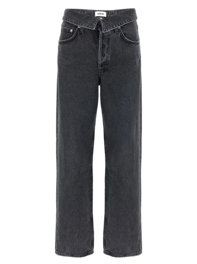 Agolde Panoramic Wild Straight-leg-jeans In Schwarz