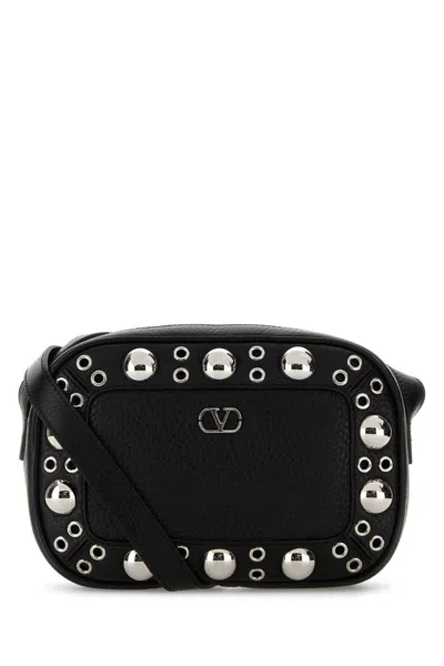Valentino Nellcote Studded Leather Camera Crossbody Bag In Black