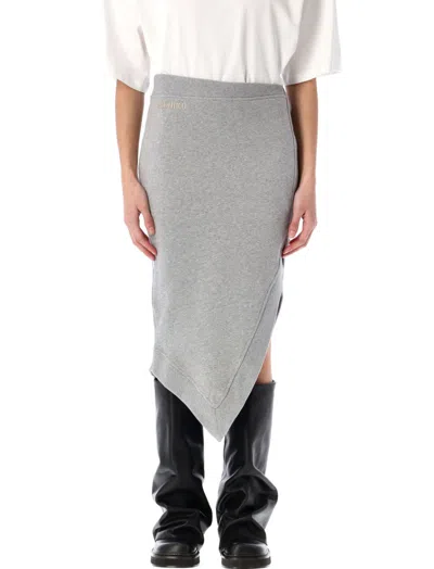 Attico Melange Grey And Beige Midi Skirt