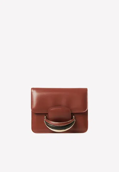 Chloé Kattie Crossbody Bag In Calf Leather In Brown