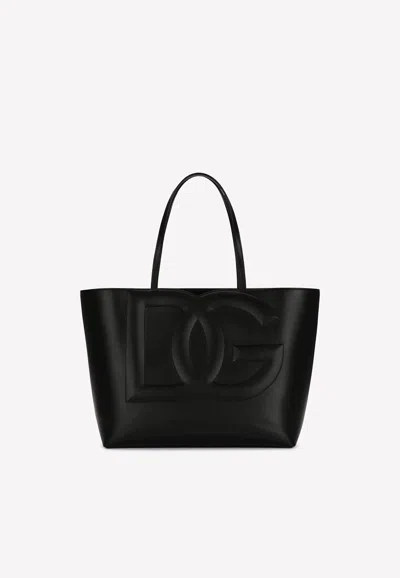 Dolce & Gabbana Medium Dg Logo Tote Bag In Black
