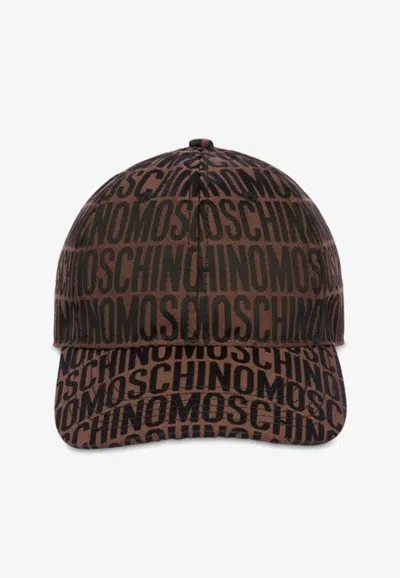 Moschino Logo Lettering Baseball Cap In Brown