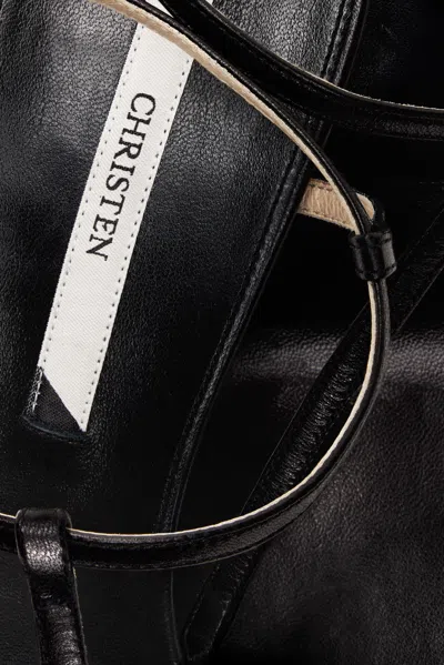 Christen Mono Strap 75 Leather Sandals In Black
