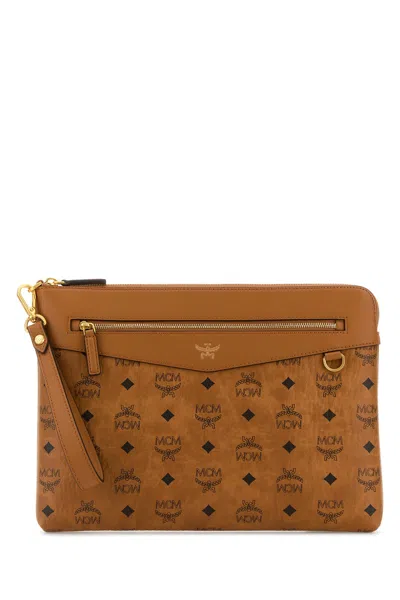 Mcm Printed Canvas Clutch