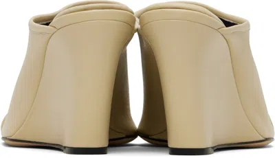 Christen Strap Stretch 75 Leather Wedge Mules In Neutral