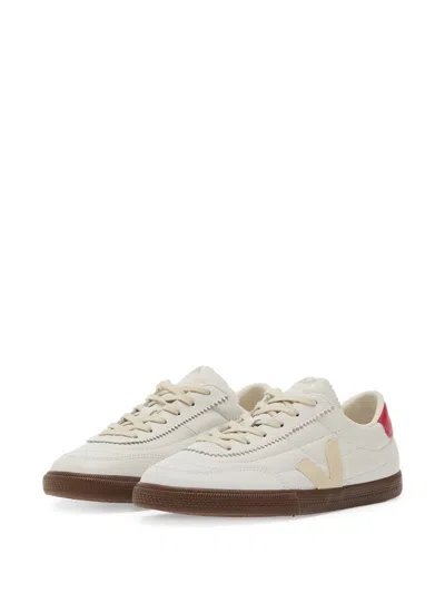 Veja Multicolour Organic Traced Leather In White