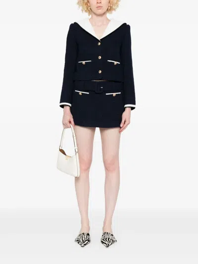 Self-portrait Bouclé Wool Blend Skort