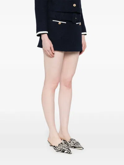 Self-portrait Bouclé Wool Blend Skort