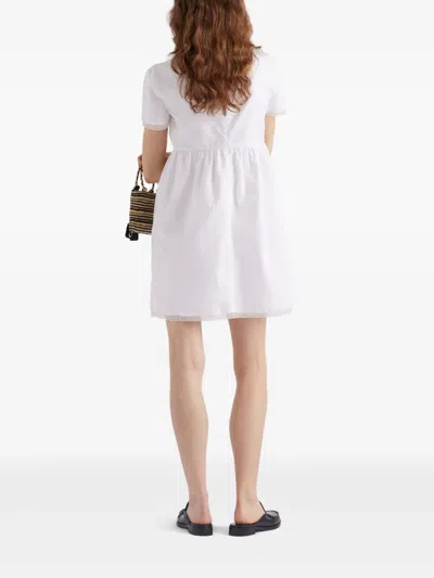 Prada Embroidered Vintage-look Fabric Mini-dress