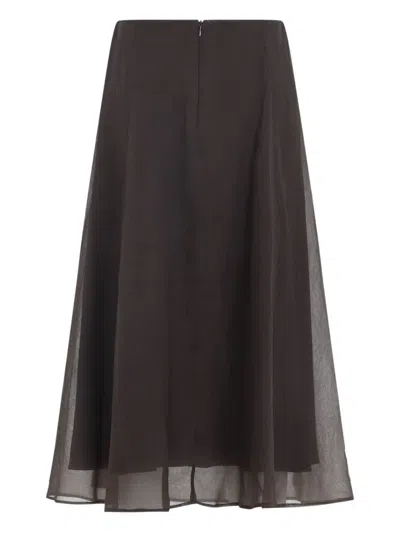 Brunello Cucinelli Pleated Skirt In Brown