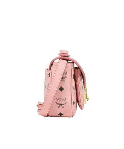 Mcm Shoulder Bags With Adjustable Strap And Gold-tone Hardware In Pink