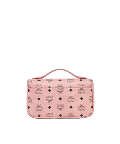Mcm Shoulder Bags With Adjustable Strap And Gold-tone Hardware In Pink