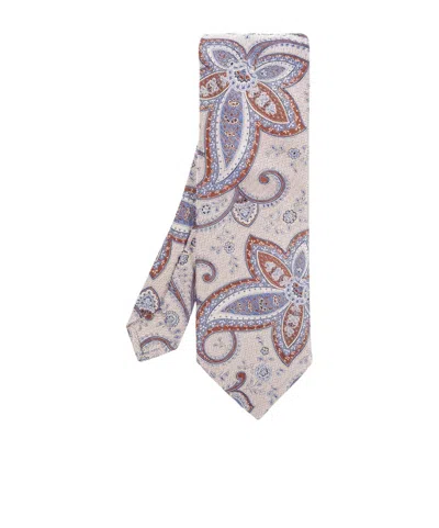 Etro Paisley Print Tie In Neutral