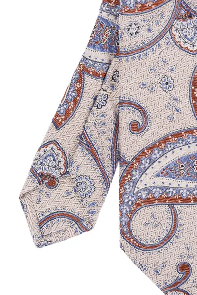 Etro Paisley Print Tie In Neutral