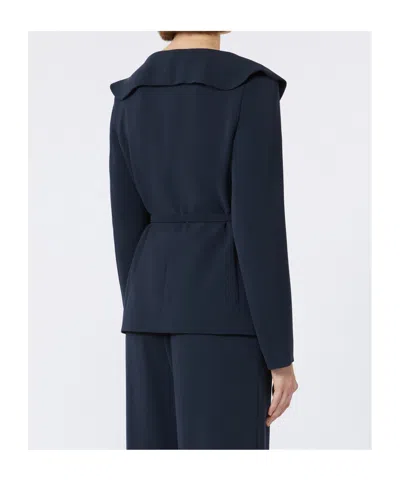 Max Mara Studio Mini Ruffled Cady Jacket With Coordinated Belt