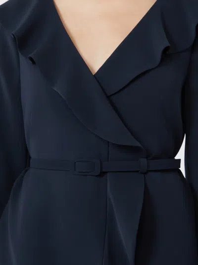 Max Mara Studio Mini Ruffled Cady Jacket With Coordinated Belt