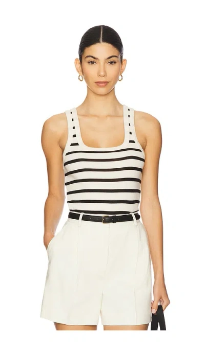 Citizen Of Humanity Citizens Of Humanity Faye Stripe Crop Organic Cotton Blend Tank In White