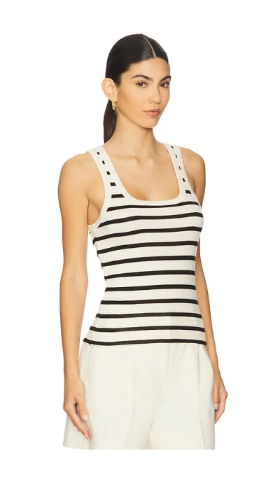 Citizen Of Humanity Citizens Of Humanity Faye Stripe Crop Organic Cotton Blend Tank In White