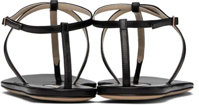 Christen Ssense Exclusive Black Mono Strap Flat Sandals