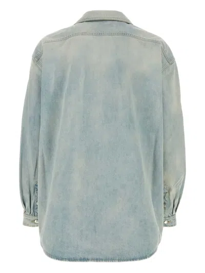 1989 Studio Denim Overshirt With Chest Pocket And Faded Wash
