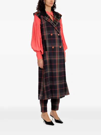 Olympiah Plaid Double-breasted Coat