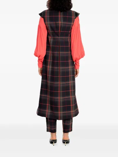 Olympiah Plaid Double-breasted Coat