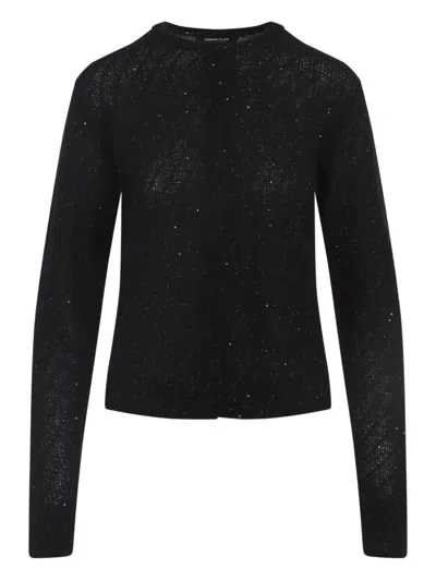 Fabiana Filippi Button-down Black Knit Sweater With Luxurious Blend