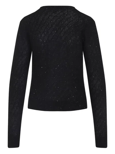 Fabiana Filippi Button-down Black Knit Sweater With Luxurious Blend
