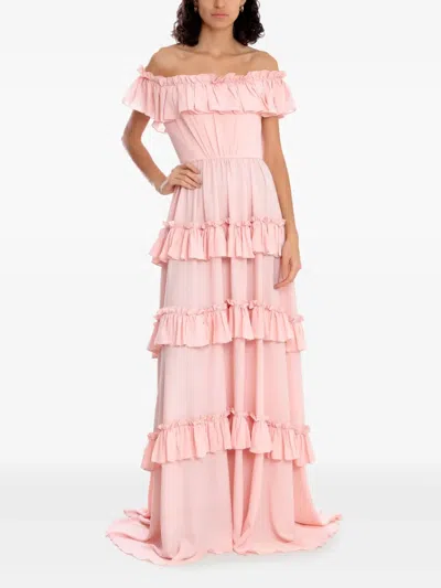 Olympiah Ruffled Off-the-shoulder Gown