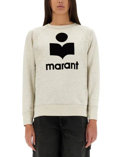 Isabel Marant Étoile Marant Etoile Moby Sweatshirt With Flocked Logo In Neutral
