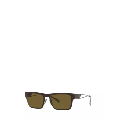 Prada Eyewear Rectangular Frame Sunglasses In Brown
