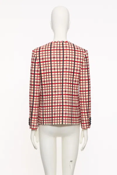 Valentino Check-pattern Jacket In Virgin Wool And Cotton