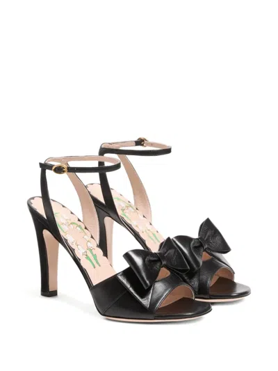 Valentino Garavani Bowow Leather Sandal In Animal Print