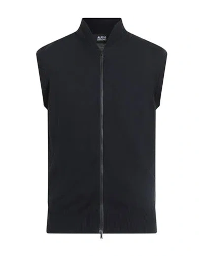Alpha Studio Man Cardigan Navy Size 46 Merino Wool