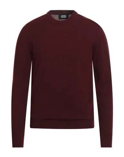 Alpha Studio Man Sweater Burgundy Size 46 Wool