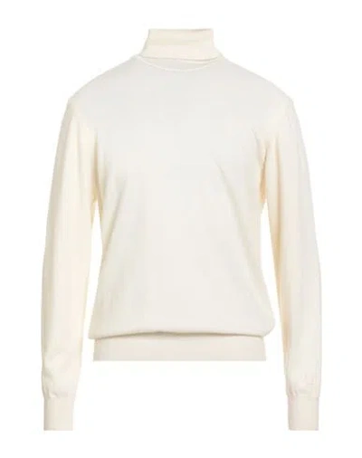 Mc2 Saint Barth Man Turtleneck Ivory Size L Wool, Viscose, Cashmere, Polyamide