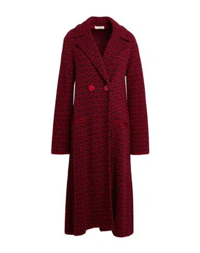 Siyu Woman Overcoat & Trench Coat Red Size 4 Merino Wool