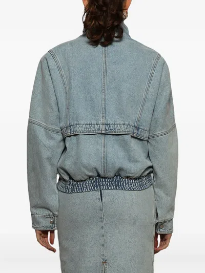 Magda Butrym Vintage Denim Bomber Jacket Light Blue In Blue