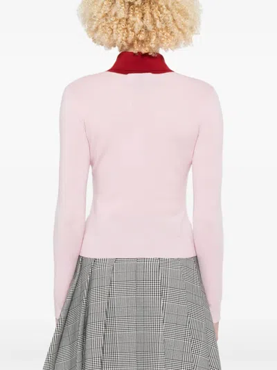 Self-portrait Merino Wool Cardigan In Pink