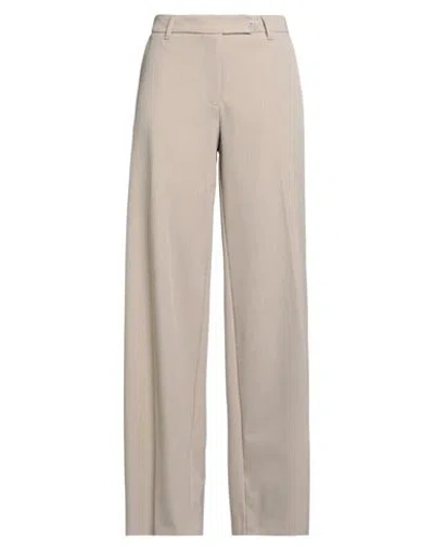 Lanacaprina Woman Pants Beige Size 8 Polyester, Viscose, Elastic Fibres