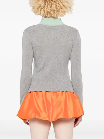 Self-portrait Self Portrait 'grey Merino Wool' Cardigan In Gray