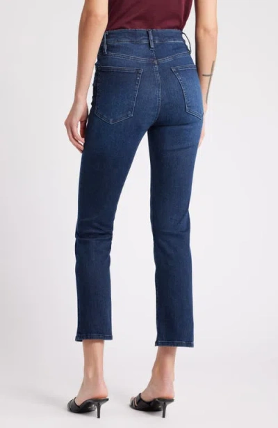 Frame Le Jane Faded High-rise Straight-leg Jeans In Dark Denim