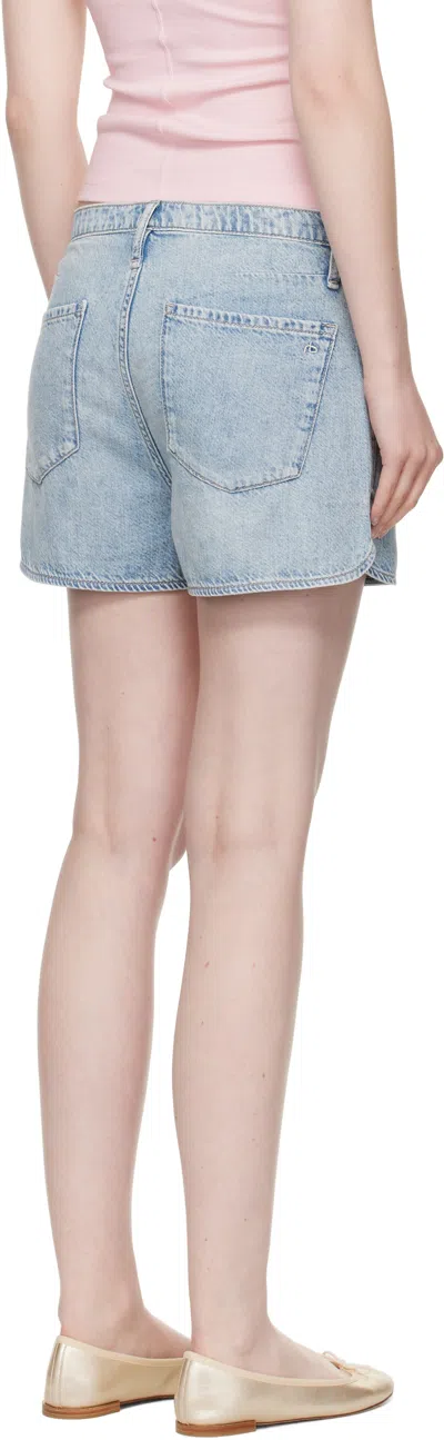 Rag & Bone Blue Ultra Featherweight Nolan Drawstring Denim Shorts In Blue